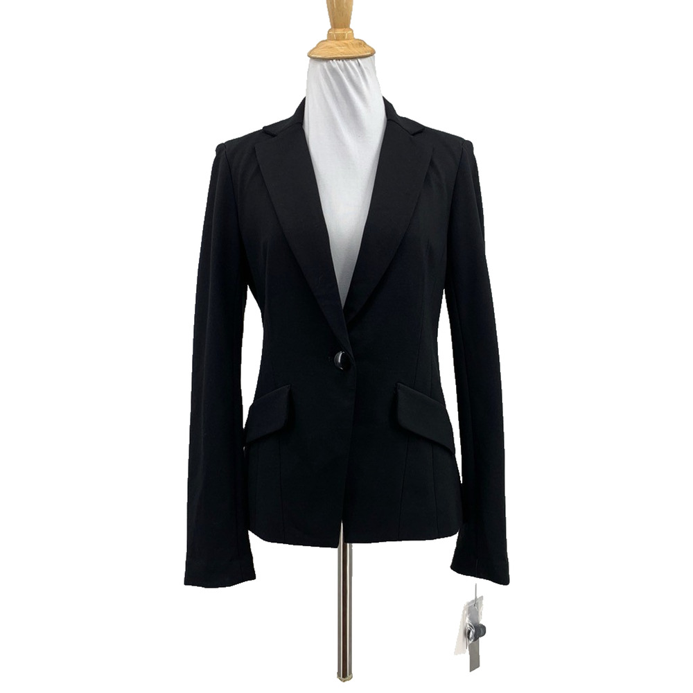 Amanda & Chelsea Blazer Womens XS Extra Small Stretch Single Breasted Ponte Knit